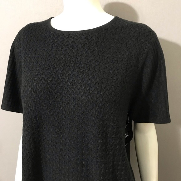 Sag Harbor Black Short Sleeve Basketweave Sweater Sz-XL - Picture 3 of 9
